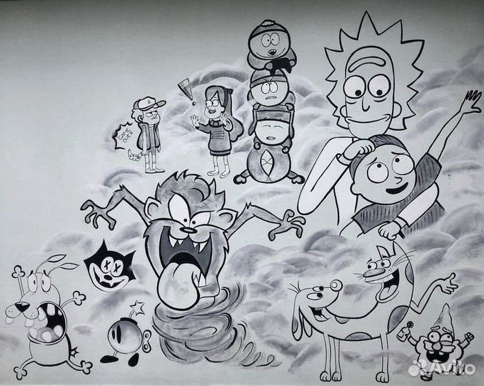 Роспись стен в кафе