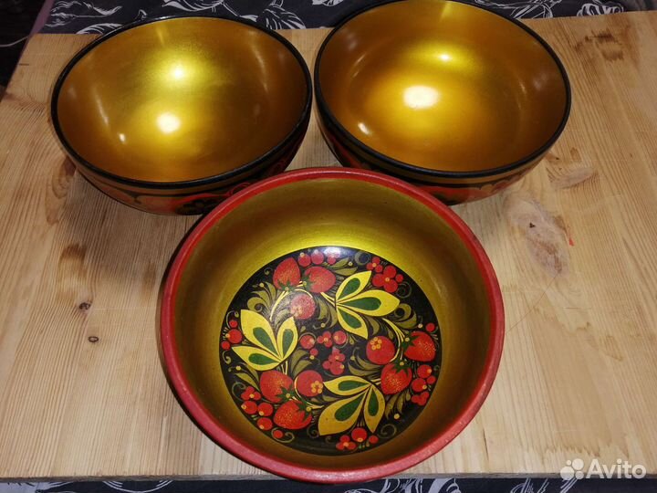 Посуда деревянная, хохлома
