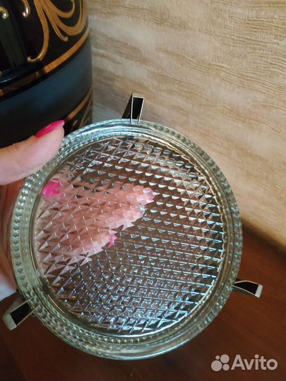 Конфетница СССР, стекло и металл