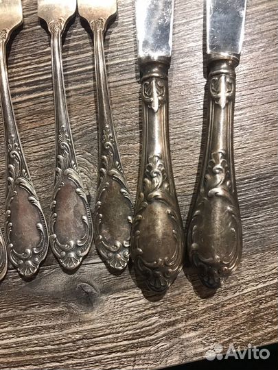 Посуда юммет мельхиор (вилка+нож) комплект