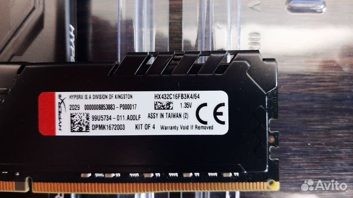 Kingston Hiper X Fury 64Gb 4х16Gb DDR4