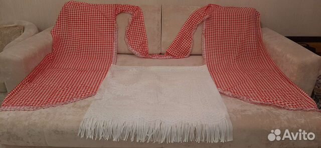 Штора из 2х предметов для кухни и дачи