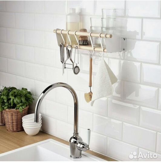 Полка для кухни икеа неребю 40х12х9.9 см, береза