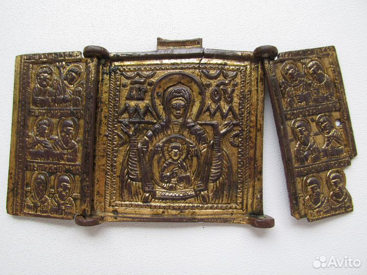 Складень Богородица Знамение (Оранта) 18 век