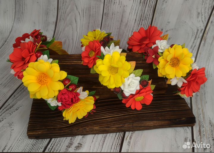 Ободки с ушками, ободки с цветами из фоамирана