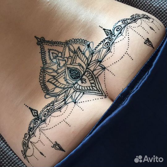 Хна для Мехенди, временных тату, чёрная