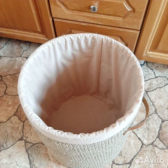 Бельевая корзина из джута. Корзина для игрушек