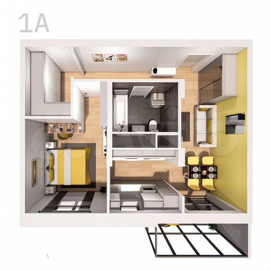 1-к. квартира, 51,4 м², 5/25 эт.