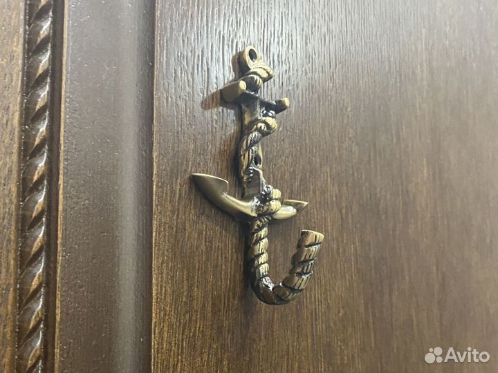 Крючок вешалка Якорь настенный Бронза