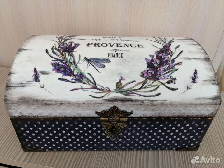 Бокс шкатулка для подарка прованс винтаж Лаванда
