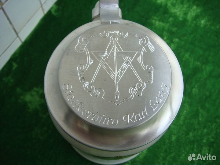 Старинная Пивная Кружка Олово Германия Масонская