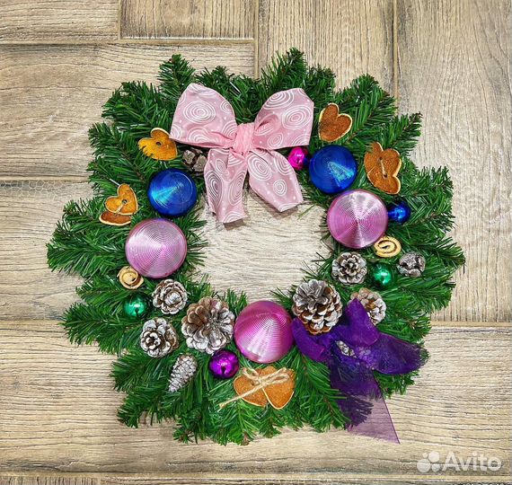 Новогодний венок на дверь