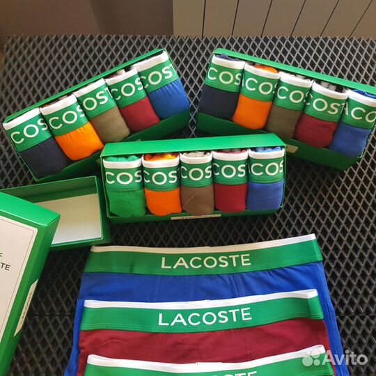 Мужские трусы боксеры lacoste 5 штук