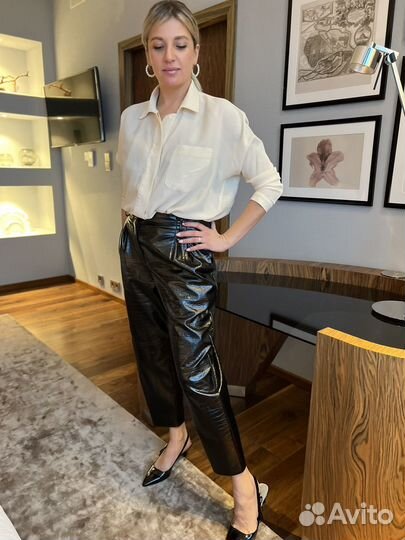 Брюки экокожа кроко Twin Set новые