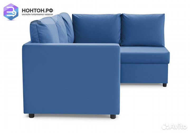 Диван угловой дельфин Мансберг лайт синий