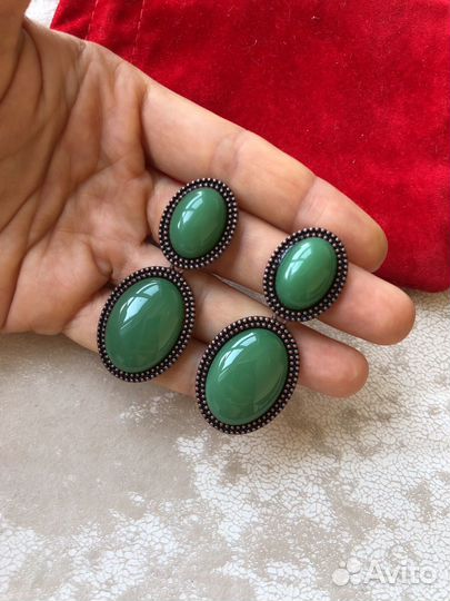Очень красивые серьги с авантюрином