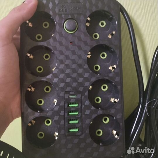 Удлинитель 8 розеток, 4 usb