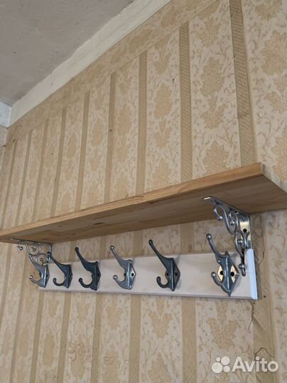 Вешалка с крючками СССР и полкой