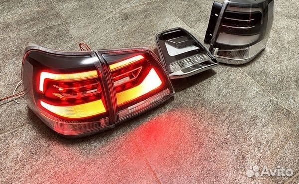 Задние фонари Land Cruiser 200 07-15 серые дым LED