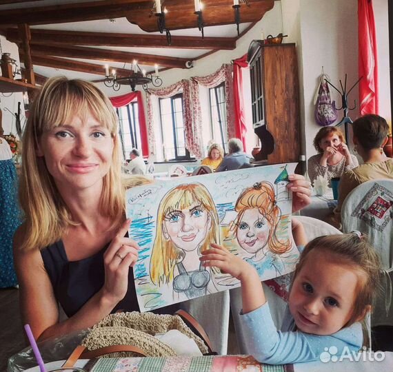 Художник-шаржист на праздник,шарж,аквагрим