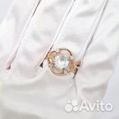 Кольцо с синтетическим камнем Золото