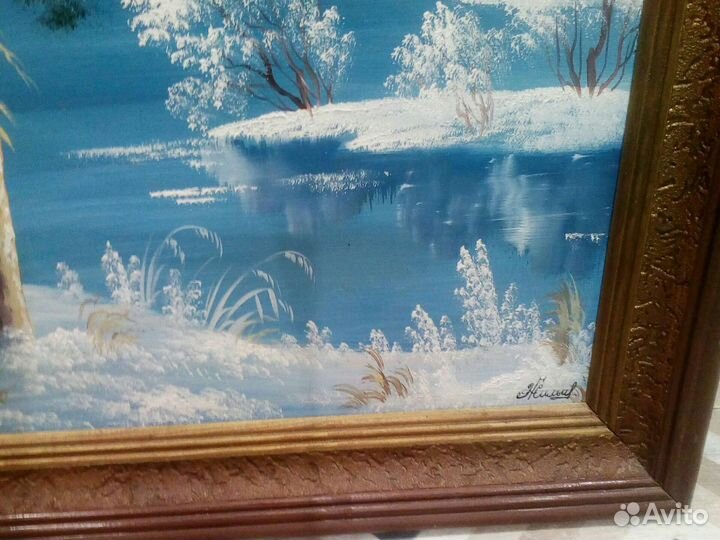 Картина масло Зима