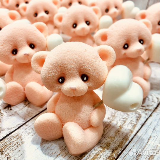 Мыло ручной работы Мишка с сердечком