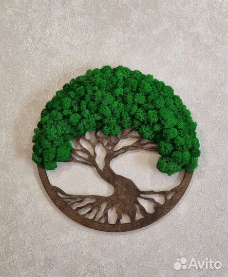 Дерево жизни панно декор подарок из мха