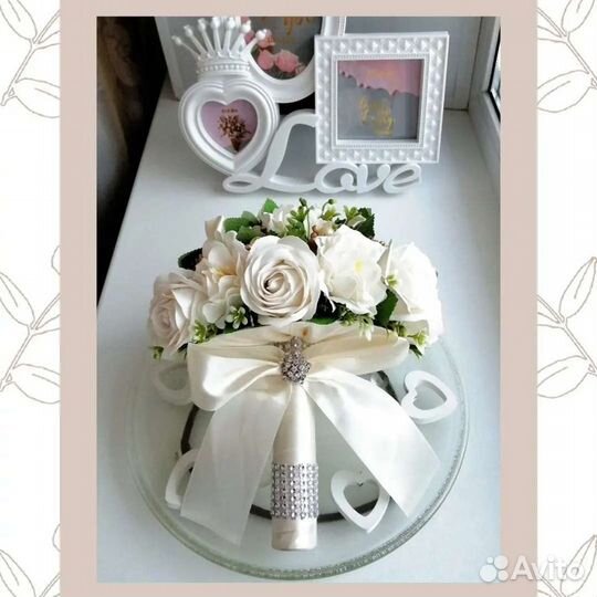 Свадебный букет из мыльных цветов