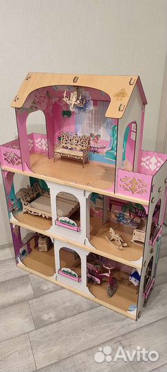 Кукольный домик для барби с мебелью
