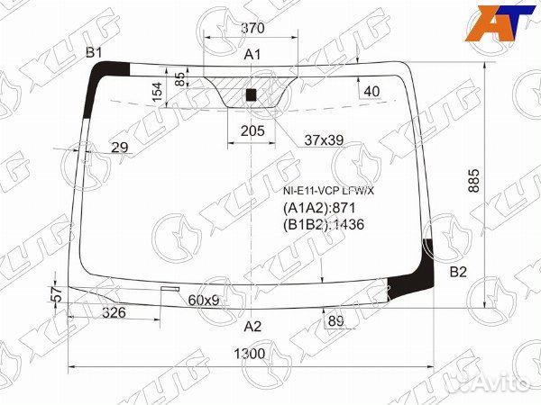 Стекло лобовое nissan note