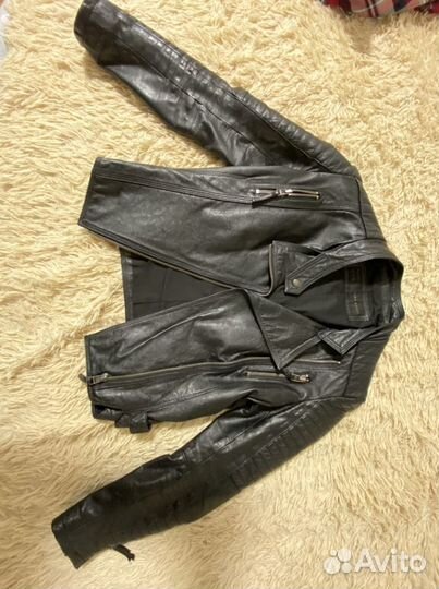 Кожаная натуральная куртка Zara