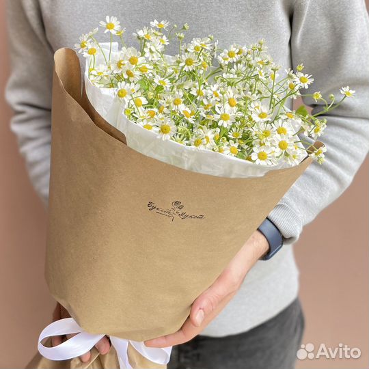 Букет цветов «Прямо с поля» (матрикария)