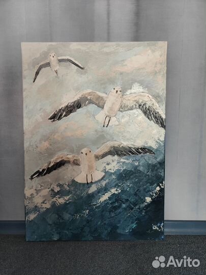Картина маслом на холсте чайки