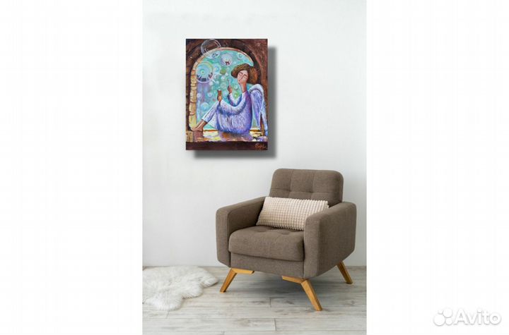 Картина Ангел рядом маслом холст 40*30 на заказ