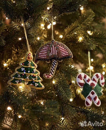 Tkano: набор из 3х елочных игрушек