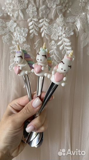 Ложка с декором единорог ручная работа