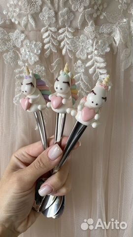 Ложка с декором единорог ручная работа