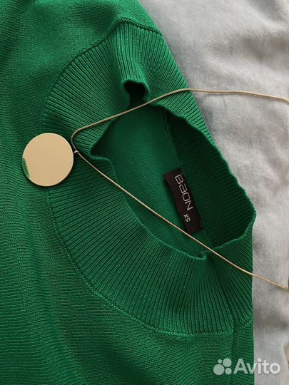 Джемпер женский зеленый baon натуральная ткань