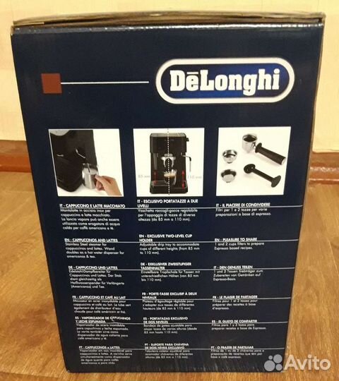 Кофеварка рожковая delonghi ec230.bk