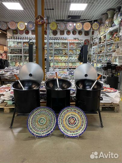 Казан Чугунный Оббожённый С Печью 12л