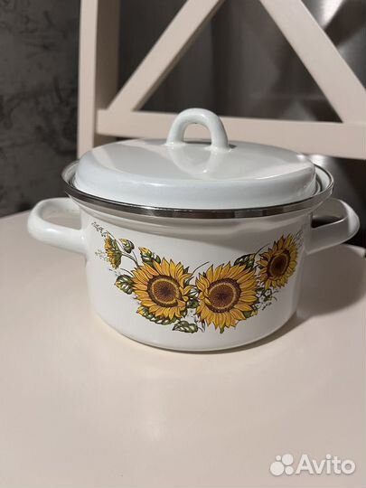 Кастрюля эмалированная, 1 л