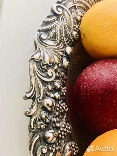 Серебряная ваза (блюдо) Европа Красивейшее Большое