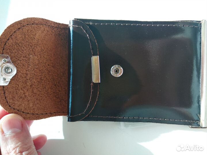 Зажим для денег из натуральной кожи