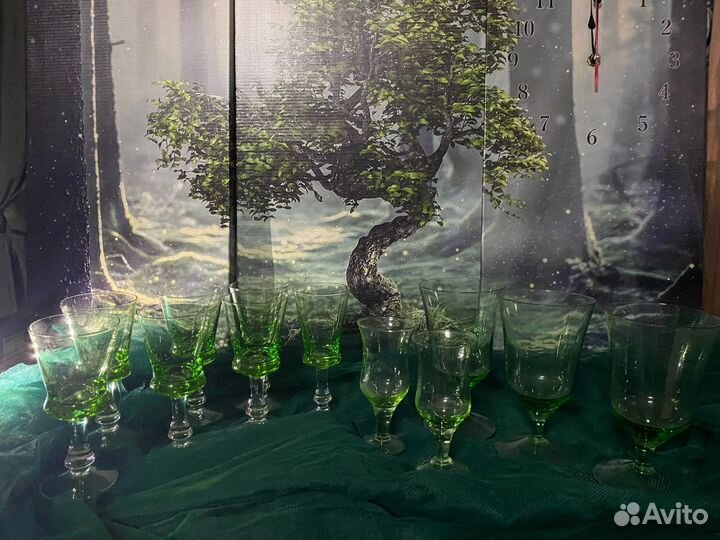 Фужеры,рюмки цветное стекло Стрый