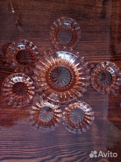 Набор вазочек из цветного стекла СССР