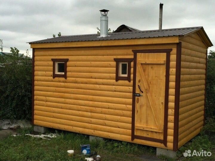 Готовая мобильная баня 7х2,3
