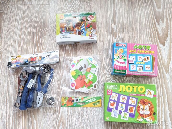 Новые игрушки Лото кубики пазлы инструменты