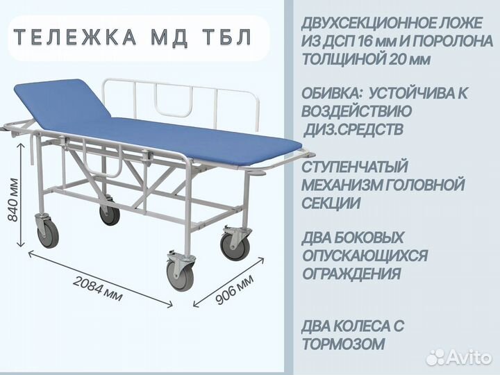 Тележки медицинские д/перевозки больных в Оренбург