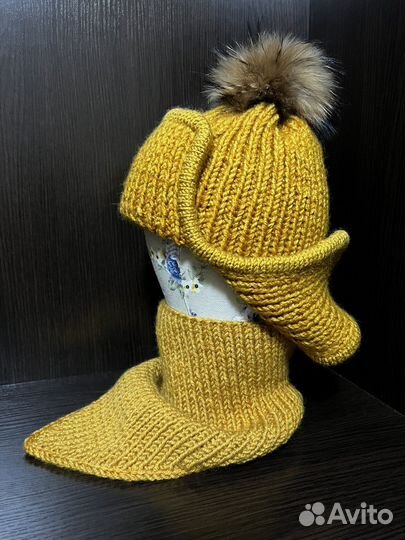Шапка ушанка снуд